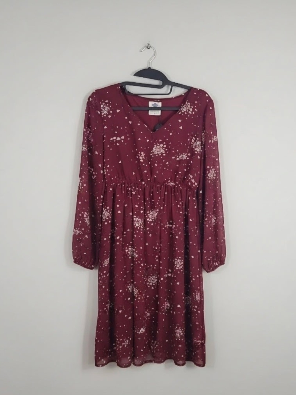 Burgundy Floral Long-Sleeve Dress By Wild Blue Designed By Sadie Robertson